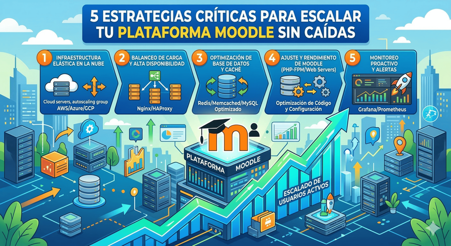 5 Estrategias Críticas para Escalar tu Plataforma Moodle sin Caídas